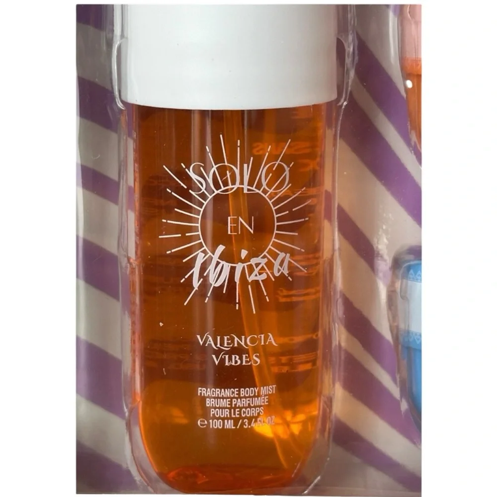 Solo en Ibiza Fragrance Body Mist & Body Cream 4-piece gift set NIB